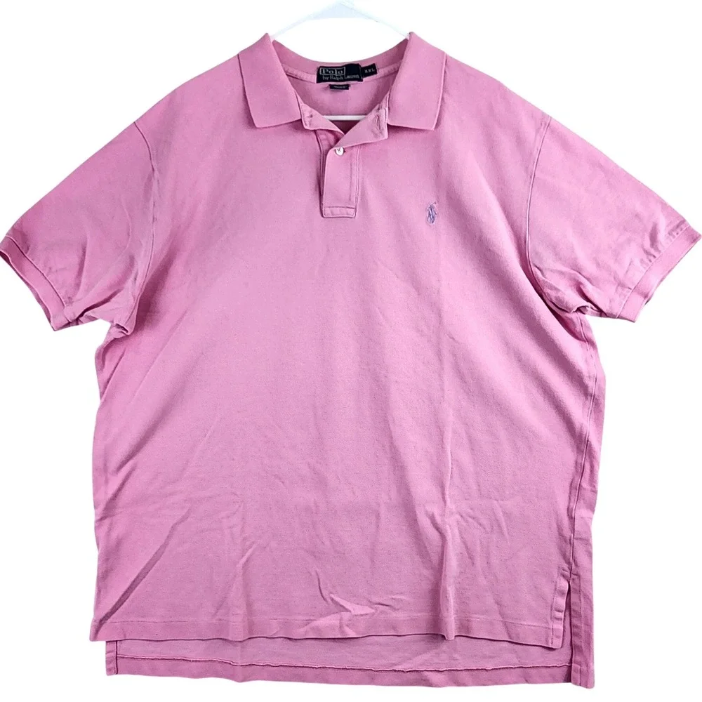 Polo Ralph Lauren Classic Pique Polo Shirt Mens XXL Pink Short Sleeve Preppy